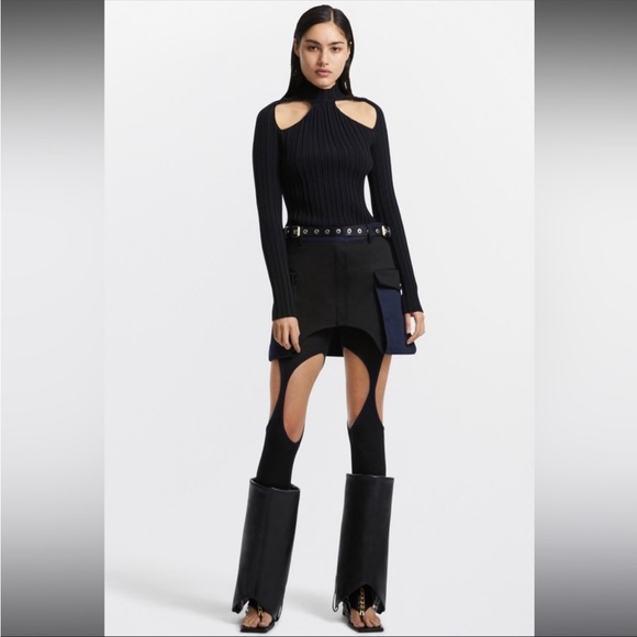 Dion Lee Bonded Cotton Twill Saddle Loop Mini Skirt - Picture 3 of 12